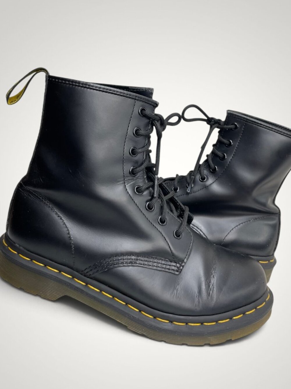 Dr. Martens 1460 Black Leather 8 Eye Lace Up Combat Boots Women's US 9